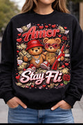 Amor stay fli Crew necks sweatshirt
